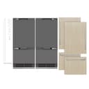 ZLINE 72 in. 39.6 cu. ft. Panel Ready French Door Built-In Bottom Freezer Refrigerator with Water Dispensers and Ice Makers with Graphite Gray Interior (GRBIT-72) view 4