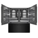 ZLINE 72 in. 39.6 cu. ft. French Door Built-In Bottom Freezer Refrigerator with Water Dispensers and Ice Makers in Black Stainless Steel with Graphite Gray Interior (GRBIT-BS-72) view 1