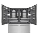 72 In. 39.6 Cu. Ft. French Door Built-in Bottom Freezer Refrigerator With Water Dispensers And Ice Makers In Satin Stainless Steel With Graphite Gray Interior view 3