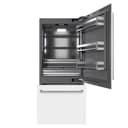 36 In. 19.8 Cu. Ft. Built-in Bottom Freezer Refrigerator With Water Dispenser And Ice Maker In White Matte With Graphite Gray Interior view 1