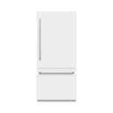 36 In. 19.8 Cu. Ft. Built-in Bottom Freezer Refrigerator With Water Dispenser And Ice Maker In White Matte With Graphite Gray Interior view 2