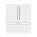72 In. 39.6 Cu. Ft. French Door Built-in Bottom Freezer Refrigerator With Water Dispensers And Ice Makers In White Matte With Graphite Gray Interior view 2