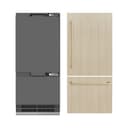 Autograph Edition 36 In. 19.8 Cu. Ft. Panel Ready Built-in Bottom Freezer Refrigerator With Water Dispenser And Ice Maker With Graphite Gray Interior And Champagne Bronze Accents view 5