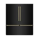 ZLINE Autograph Edition 72 in. 39.6 cu. ft. French Door Built-In Bottom Freezer Refrigerator with Water Dispensers and Ice Makers in Black Stainless Steel with Graphite Gray Interior and Champagne Bronze Accents (GRBITZ-BS-72-CB) view 2