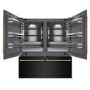 ZLINE Autograph Edition 72 in. 39.6 cu. ft. French Door Built-In Bottom Freezer Refrigerator with Water Dispensers and Ice Makers in Black Stainless Steel with Graphite Gray Interior and Champagne Bronze Accents (GRBITZ-BS-72-CB) view 3