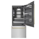 Autograph Edition 36 In. 19.8 Cu. Ft. Built-in Bottom Freezer Refrigerator With Water Dispenser And Ice Maker In Satin Stainless Steel With Graphite Gray Interior And Champagne Bronze Accents view 4