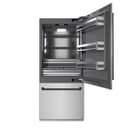 Autograph Edition 36 In. 19.8 Cu. Ft. Built-in Bottom Freezer Refrigerator With Water Dispenser And Ice Maker In Satin Stainless Steel With Graphite Gray Interior And Matte Black Accents view 1