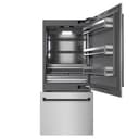 Autograph Edition 36 In. 19.8 Cu. Ft. Built-in Bottom Freezer Refrigerator With Water Dispenser And Ice Maker In Satin Stainless Steel With Graphite Gray Interior And Matte Black Accents view 4