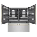 Autograph Edition 72 In. 39.6 Cu. Ft. French Door Built-in Bottom Freezer Refrigerator With Water Dispensers And Ice Makers In Satin Stainless Steel With Graphite Gray Interior And Polished Gold Accents view 3