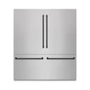 Autograph Edition 72 In. 39.6 Cu. Ft. French Door Built-in Bottom Freezer Refrigerator With Water Dispensers And Ice Makers In Satin Stainless Steel With Graphite Gray Interior And Matte Black Accents view 2