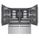 Autograph Edition 72 In. 39.6 Cu. Ft. French Door Built-in Bottom Freezer Refrigerator With Water Dispensers And Ice Makers In Satin Stainless Steel With Graphite Gray Interior And Matte Black Accents view 3