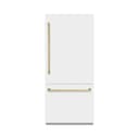Autograph Edition 36 In. 19.8 Cu. Ft. Built-in Bottom Freezer Refrigerator With Water Dispenser And Ice Maker In White Matte With Graphite Gray Interior And Champagne Bronze Accents view 4