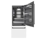 Autograph Edition 36 In. 19.8 Cu. Ft. Built-in Bottom Freezer Refrigerator With Water Dispenser And Ice Maker In White Matte With Graphite Gray Interior And Matte Black Accents view 1