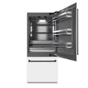 Autograph Edition 36 In. 19.8 Cu. Ft. Built-in Bottom Freezer Refrigerator With Water Dispenser And Ice Maker In White Matte With Graphite Gray Interior And Matte Black Accents view 3