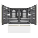 Autograph Edition 72 In. 39.6 Cu. Ft. French Door Built-in Bottom Freezer Refrigerator With Water Dispensers And Ice Makers In White Matte With Graphite Gray Interior And Champagne Bronze Accents view 1