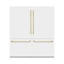 Autograph Edition 72 In. 39.6 Cu. Ft. French Door Built-in Bottom Freezer Refrigerator With Water Dispensers And Ice Makers In White Matte With Graphite Gray Interior And Champagne Bronze Accents view 2
