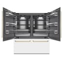 Autograph Edition 72 In. 39.6 Cu. Ft. French Door Built-in Bottom Freezer Refrigerator With Water Dispensers And Ice Makers In White Matte With Graphite Gray Interior And Champagne Bronze Accents view 3