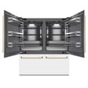 Autograph Edition 72 In. 39.6 Cu. Ft. French Door Built-in Bottom Freezer Refrigerator With Water Dispensers And Ice Makers In White Matte With Graphite Gray Interior And Polished Gold Accents view 1