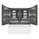 Autograph Edition 72 In. 39.6 Cu. Ft. French Door Built-in Bottom Freezer Refrigerator With Water Dispensers And Ice Makers In White Matte With Graphite Gray Interior And Polished Gold Accents view 3