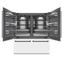 Autograph Edition 72 In. 39.6 Cu. Ft. French Door Built-in Bottom Freezer Refrigerator With Water Dispensers And Ice Makers In White Matte With Graphite Gray Interior And Matte Black Accents view 1