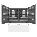 Autograph Edition 72 In. 39.6 Cu. Ft. French Door Built-in Bottom Freezer Refrigerator With Water Dispensers And Ice Makers In White Matte With Graphite Gray Interior And Matte Black Accents view 3