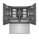 60 In. 32.2 Cu. Ft. French Door Built-in Bottom Freezer Refrigerator With Water Dispensers And Ice Makers In Stainless Steel With Graphite Gray Interior view 17