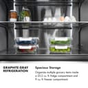 60 In. 32.2 Cu. Ft. French Door Built-in Bottom Freezer Refrigerator With Water Dispensers And Ice Makers In Stainless Steel With Graphite Gray Interior view 2