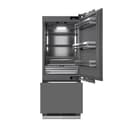 ZLINE 30 in. 16.1 cu. ft. Panel Ready Built-In Bottom Freezer Refrigerator with Water Dispenser and Ice Maker with Graphite Gray Interior (GRBIV-30) view 1