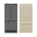 ZLINE 36 in. 19.6 cu. ft. Panel Ready French Door Built-In Bottom Freezer Refrigerator with Water Dispenser and Ice Maker with Graphite Gray Interior (GRBIV-36) view 19