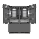 ZLINE 60 in. 32.2 cu. ft. Panel Ready French Door Built-In Bottom Freezer Refrigerator with Water Dispensers and Ice Makers with Graphite Gray Interior (GRBIV-60) view 1
