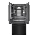 36 In. 19.6 Cu. Ft. French Door Built-in Bottom Freezer Refrigerator With Water Dispenser And Ice Maker In Black Stainless Steel With Graphite Gray Interior view 1