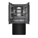 36 In. 19.6 Cu. Ft. French Door Built-in Bottom Freezer Refrigerator With Water Dispenser And Ice Maker In Black Stainless Steel With Graphite Gray Interior view 18