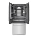 36 In. 19.6 Cu. Ft. French Door Built-in Bottom Freezer Refrigerator With Water Dispenser And Ice Maker In Satin Stainless Steel With Graphite Gray Interior view 1