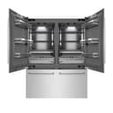 60 In. 32.2 Cu. Ft. French Door Built-in Bottom Freezer Refrigerator With Water Dispensers And Ice Makers In Satin Stainless Steel With Graphite Gray Interior view 1