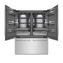 60 In. 32.2 Cu. Ft. French Door Built-in Bottom Freezer Refrigerator With Water Dispensers And Ice Makers In Satin Stainless Steel With Graphite Gray Interior view 17