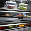 60 In. 32.2 Cu. Ft. French Door Built-in Bottom Freezer Refrigerator With Water Dispensers And Ice Makers In Satin Stainless Steel With Graphite Gray Interior view 15