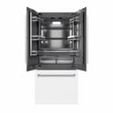 36 In. 19.6 Cu. Ft. French Door Built-in Bottom Freezer Refrigerator With Water Dispenser And Ice Maker In White Matte With Graphite Gray Interior view 1