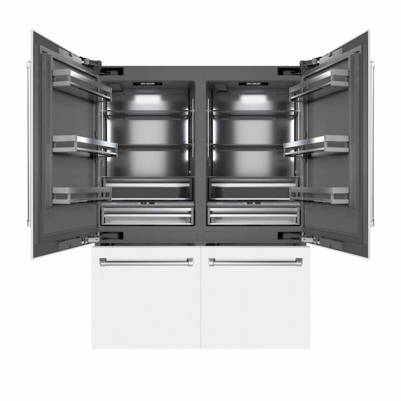 60 in. 32.2 cu. ft. French Door Built-In Bottom Freezer Refrigerator with Water Dispensers and Ice Makers