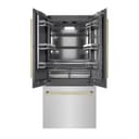 ZLINE Autograph Edition 36 in. 19.6 cu. ft. French Door Built-In Bottom Freezer Refrigerator with Water Dispenser and Ice Maker in Stainless Steel with Graphite Gray Interior and Polished Gold Accents (GRBIVZ-304-36G) view 18