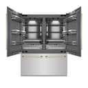 ZLINE Autograph Edition 60 in. 32.2 cu. ft. French Door Built-In Bottom Freezer Refrigerator with Water Dispenser and Ice Maker in Stainless Steel with Graphite Gray Interior and Polished Gold Accents (GRBIVZ-304-60G) view 18