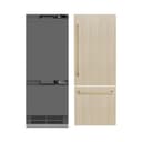 ZLINE Autograph Edition 30 in. 16.1 cu. ft. Panel Ready Built-In Bottom Freezer Refrigerator with Water Dispenser and Ice Maker with Graphite Gray Interior and Champagne Bronze Accents (GRBIVZ-30-CB) view 19