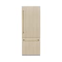 ZLINE Autograph Edition 30 in. 16.1 cu. ft. Panel Ready Built-In Bottom Freezer Refrigerator with Water Dispenser and Ice Maker with Graphite Gray Interior and Polished Gold Accents (GRBIVZ-30-G) view 21