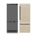 ZLINE Autograph Edition 30 in. 16.1 cu. ft. Panel Ready Built-In Bottom Freezer Refrigerator with Water Dispenser and Ice Maker with Graphite Gray Interior and Matte Black Accents (GRBIVZ-30-MB) view 20