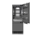 ZLINE Autograph Edition 30 in. 16.1 cu. ft. Panel Ready Built-In Bottom Freezer Refrigerator with Water Dispenser and Ice Maker with Graphite Gray Interior and Matte Black Accents (GRBIVZ-30-MB) view 18