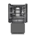 ZLINE Autograph Edition 36 in. 19.6 cu. ft. Panel Ready French Door Built-In Bottom Freezer Refrigerator with Water Dispenser and Ice Maker with Graphite Gray Interior and Champagne Bronze Accents (GRBIVZ-36-CB) view 1