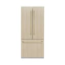 ZLINE Autograph Edition 36 in. 19.6 cu. ft. Panel Ready French Door Built-In Bottom Freezer Refrigerator with Water Dispenser and Ice Maker with Graphite Gray Interior and Champagne Bronze Accents (GRBIVZ-36-CB) view 19