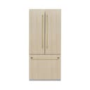 ZLINE Autograph Edition 36 in. 19.6 cu. ft. Panel Ready French Door Built-In Bottom Freezer Refrigerator with Water Dispenser and Ice Maker with Graphite Gray Interior and Polished Gold Accents (GRBIVZ-36-G) view 21