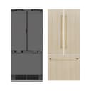 ZLINE Autograph Edition 36 in. 19.6 cu. ft. Panel Ready French Door Built-In Bottom Freezer Refrigerator with Water Dispenser and Ice Maker with Graphite Gray Interior and Polished Gold Accents (GRBIVZ-36-G) view 20
