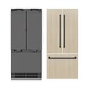 ZLINE Autograph Edition 36 in. 19.6 cu. ft. Panel Ready French Door Built-In Bottom Freezer Refrigerator with Water Dispenser and Ice Maker with Graphite Gray Interior and Matte Black Accents (GRBIVZ-36-MB) view 21