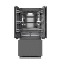 ZLINE Autograph Edition 36 in. 19.6 cu. ft. Panel Ready French Door Built-In Bottom Freezer Refrigerator with Water Dispenser and Ice Maker with Graphite Gray Interior and Matte Black Accents (GRBIVZ-36-MB) view 19
